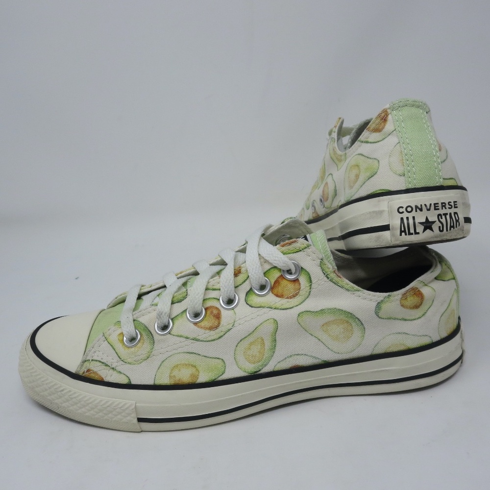 Converse All Star Avocado Print Size Womens 8.5 / Men’s 6.5 Low Top Shoes